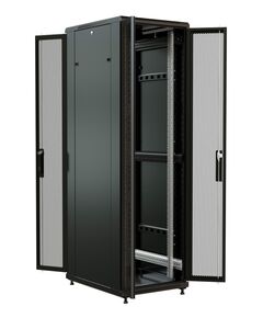 Купить Шкаф коммутационный напольный WRLINE WR-TT-4268-DD-RAL9004 42U 600x800мм пер.дв.перфор.2ств. задн.дв.перфор.2-хст. 2 бок.пан. направл.под винты 800кг черный 710мм 2055мм IP20 сталь, изображение 3 в компании Зеон