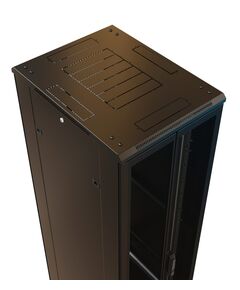 Купить Шкаф коммутационный напольный WRLINE WR-TT-4268-DD-RAL9004 42U 600x800мм пер.дв.перфор.2ств. задн.дв.перфор.2-хст. 2 бок.пан. направл.под винты 800кг черный 710мм 2055мм IP20 сталь, изображение 4 в компании Зеон