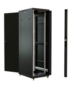 Купить Шкаф серверный напольный WRLINE WR-TT-4261-AS-RAL9004 42U 600x1000мм пер.дв.стекл задн.дв.стал.лист 2 бок.пан. 800кг черный 910мм 2055мм IP20 сталь, изображение 6 в компании Зеон