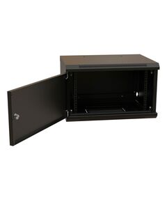 Купить Шкаф коммутационный настенный WRLINE WR-TW-0945-SR-RAL9004 9U 600x450мм пер.дв.металл 2 бок.пан. направл.под винты 60кг черный 350мм 500мм IP20 сталь, изображение 4 в компании Зеон