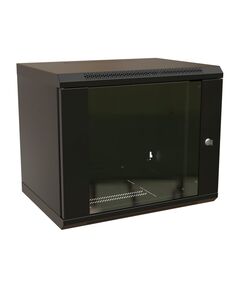 Купить Шкаф коммутационный  настенный WRLINE WR-TW-1245-GP-RAL9004 12U 600x450мм пер.дв.стекл 2 бок.пан. направл.под винты 60кг черный 350мм 650мм IP20 сталь, изображение 4 в компании Зеон