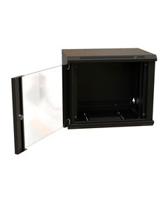 Купить Шкаф коммутационный  настенный WRLINE WR-TW-1245-GP-RAL9004 12U 600x450мм пер.дв.стекл 2 бок.пан. направл.под винты 60кг черный 350мм 650мм IP20 сталь, изображение 2 в компании Зеон