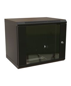 Купить Шкаф коммутационный  настенный WRLINE WR-TW-1266-GP-RAL9004 12U 600x600мм пер.дв.стекл 2 бок.пан. направл.под винты 60кг черный 500мм 650мм IP20 сталь в компании Зеон