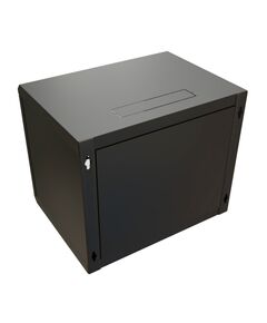 Купить Шкаф коммутационный  настенный WRLINE WR-TW-1266-GP-RAL9004 12U 600x600мм пер.дв.стекл 2 бок.пан. направл.под винты 60кг черный 500мм 650мм IP20 сталь, изображение 4 в компании Зеон