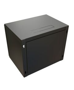 Купить Шкаф коммутационный  настенный WRLINE WR-TW-1266-SR-RAL9004 12U 600x600мм пер.дв.металл 2 бок.пан. направл.под винты 60кг черный 520мм 650мм IP20 сталь, изображение 2 в компании Зеон