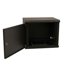 Купить Шкаф коммутационный  настенный WRLINE WR-TW-1266-SR-RAL9004 12U 600x600мм пер.дв.металл 2 бок.пан. направл.под винты 60кг черный 520мм 650мм IP20 сталь в компании Зеон