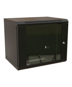 Купить Шкаф коммутационный  настенный WRLINE WR-TW-1545-GP-RAL9004 15U 600x450мм пер.дв.стекл 2 бок.пан. направл.под винты 60кг черный 370мм 775мм IP20 сталь, изображение 4 в компании Зеон