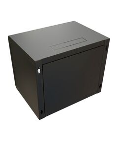 Купить Шкаф коммутационный  настенный WRLINE WR-TW-1545-GP-RAL9004 15U 600x450мм пер.дв.стекл 2 бок.пан. направл.под винты 60кг черный 370мм 775мм IP20 сталь в компании Зеон