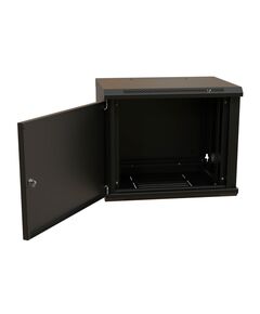 Купить Шкаф коммутационный настенный WRLINE WR-TW-1545-SR-RAL9004 15U 600x450мм пер.дв.металл 2 бок.пан. направл.под винты 60кг черный 370мм 775мм IP20 сталь, изображение 3 в компании Зеон