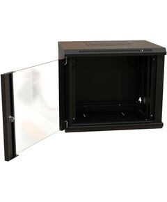 Купить Шкаф коммутационный  настенный WRLINE WR-TW-1566-GP-RAL9004 15U 600x600мм пер.дв.стекл 2 бок.пан. направл.под винты 60кг черный 520мм 775мм IP20 сталь, изображение 3 в компании Зеон