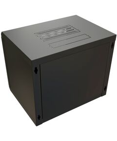 Купить Шкаф коммутационный  настенный WRLINE WR-TW-1566-GP-RAL9004 15U 600x600мм пер.дв.стекл 2 бок.пан. направл.под винты 60кг черный 520мм 775мм IP20 сталь, изображение 4 в компании Зеон