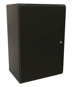 Купить Шкаф коммутационный  настенный WRLINE WR-TW-1866-SR-RAL9004 18U 600x600мм пер.дв.металл 2 бок.пан. направл.под винты 60кг черный 520мм 908мм IP20 сталь, изображение 2 в компании Зеон