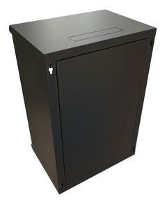 Купить Шкаф коммутационный  настенный WRLINE WR-TW-1866-SR-RAL9004 18U 600x600мм пер.дв.металл 2 бок.пан. направл.под винты 60кг черный 520мм 908мм IP20 сталь, изображение 3 в компании Зеон