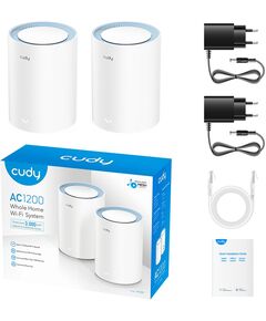 Купить Бесшовный Mesh роутер Cudy M1200(2-PACK) AC1200 10/100BASE-TX белый, изображение 2 в компании Зеон