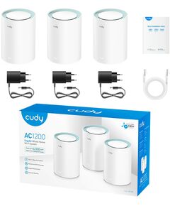 Купить Бесшовный Mesh роутер Cudy M1300(3-PACK) AC1200 10/100/1000BASE-TX белый в компании Зеон