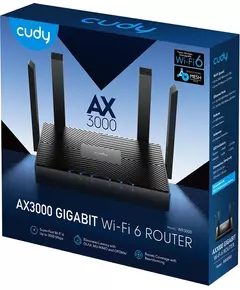 Купить Роутер беспроводной Cudy WR3000 AX3000 10/100BASE-TX/Wi-Fi черный, изображение 5 в компании Зеон