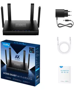 Купить Роутер беспроводной Cudy WR3000 AX3000 10/100BASE-TX/Wi-Fi черный, изображение 4 в компании Зеон