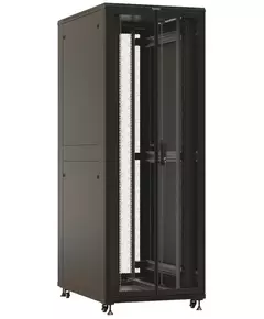 Купить Шкаф коммутационный напольный Hyperline TTBR-4781-DD-RAL9004 47U 800x1000мм пер.дв.перфор. задн.дв.перфор. 2 бок.пан. 1000кг черный 910мм 153.3кг 2277мм IP20 сталь, изображение 2 в компании Зеон