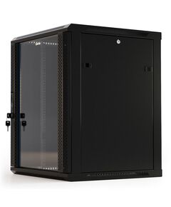 Купить Шкаф коммутационный настенный Hyperline TWB-1566-GP-RAL9004 15U 600x600мм пер.дв.стекл 2 бок.пан. 60кг черный IP20 сталь, изображение 2 в компании Зеон