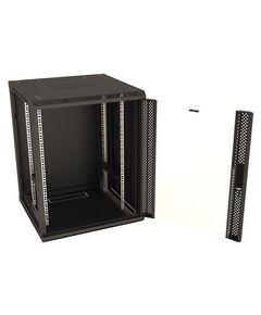 Купить Шкаф коммутационный настенный Hyperline TWB-1566-GP-RAL9004 15U 600x600мм пер.дв.стекл 2 бок.пан. 60кг черный IP20 сталь, изображение 5 в компании Зеон