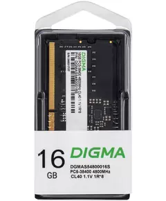 Купить Модуль памяти Digma 16Gb DDR5 4800MHz PC5-38400 CL40 SO-DIMM 262-pin 1.1В single rank RTL [DGMAS54800016S], изображение 2 в компании Зеон