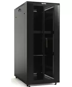 Купить Шкаф серверный напольный Hyperline TTBR-4262-DD-RAL9004 42U 600x1200мм пер.дв.перфор.2ств. задн.дв.перфор.2-хст. 2 бок.пан. 800кг черный 1110мм IP20 сталь в компании Зеон