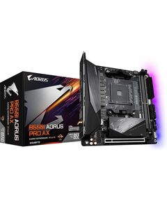 Купить Материнская плата GigaByte B550I AORUS PRO AX AM4  PCI-E HDMI+DP 2.5GbLAN+WiFi+BT SATA RAID Mini-ITX 2DDR4 RTL в компании Зеон