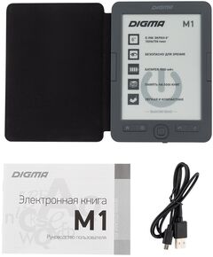 Купить Электронная книга Digma M1G 6" E-ink HD Pearl 758x1024 600MHz 128Mb/4Gb/SD/microSDHC темно-серый, обложка, изображение 11 в компании Зеон