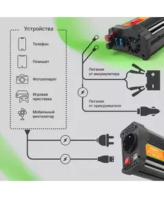 Купить Автоинвертор Digma AI200-12W 200Вт, изображение 12 в компании Зеон