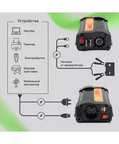 Купить Автоинвертор Digma AI400-12W 400Вт, изображение 8 в компании Зеон