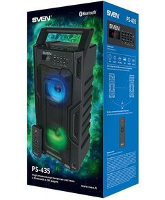 Купить Колонка портативная SVEN PS-435 черный 20W 2.0 BT/3.5Jack/USB 10м 2000mAh [SV-019075], изображение 6 в компании Зеон