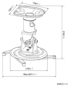 Купить Кронштейн для проектора Cactus CS-VM-PR01-BK черный макс.10кг потолочный поворот и наклон, изображение 8 в компании Зеон