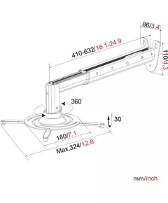 Купить Кронштейн для проектора Cactus CS-VM-PR05BL-BK черный макс.10кг настенный поворот и наклон, изображение 11 в компании Зеон