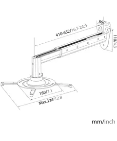 Купить Кронштейн для проектора Cactus CS-VM-PR05BL-AL серебристый макс.10кг настенный поворот и наклон, изображение 9 в компании Зеон