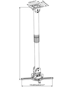Купить Кронштейн для проектора Cactus серебристый макс.13.6кг потолочный поворот и наклон [CS-VM-PR16L-AL], изображение 4 в компании Зеон