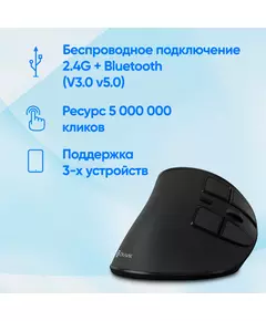 Купить Мышь Oklick 990MW черный оптическая 2400dpi silent беспров. BT/Radio USB для ноутбука 9but [1533172], изображение 7 в компании Зеон