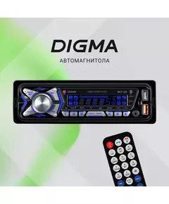 Купить Автомагнитола Digma MCP-455 1DIN 4x50Вт v5.0 USB 2.0 AUX 4 ПДУ, изображение 3 в компании Зеон