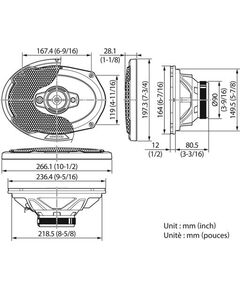 Купить Колонки автомобильные Kenwood KFC-PS6986 600Вт 88дБ 4Ом 15x23см (6x9дюйм) 2 шт коаксиальные четырехполосные, изображение 2 в компании Зеон