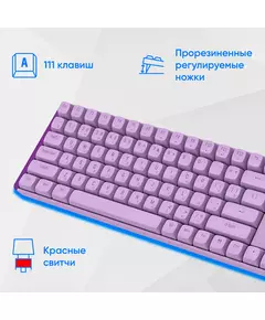 Купить Клавиатура + мышь Oklick S315W клав:сиреневый мышь:сиреневый USB беспроводная Multimedia [1978643], изображение 4 в компании Зеон