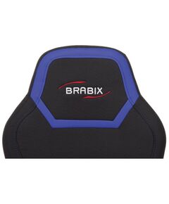 Купить Кресло компьютерное Brabix Alpha GM-018 ткань/экокожа, черное/синее [532638], изображение 5 в компании Зеон