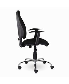 Стулья и кресла: Кресло Brabix Comfort MG-322 хром, регулируемая эргономичная спинка, ткань, черное [532558] фотографии