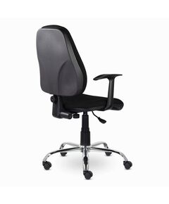 Стулья и кресла: Кресло Brabix Comfort MG-322 хром, регулируемая эргономичная спинка, ткань, черное [532558] фотографии