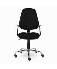 Стулья и кресла: Кресло Brabix Comfort MG-322 хром, регулируемая эргономичная спинка, ткань, черное [532558] фотографии