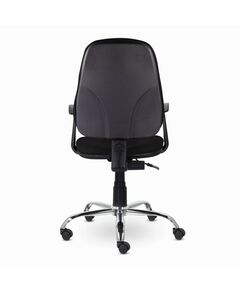 Стулья и кресла: Кресло Brabix Comfort MG-322 хром, регулируемая эргономичная спинка, ткань, черное [532558] фотографии