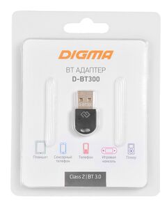 Купить Адаптер USB Digma D-BT300 BT3.0+EDR class 2 10м черный, изображение 3 в компании Зеон