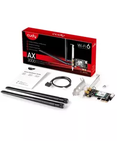 Купить Сетевой адаптер Wi-Fi + Bluetooth Cudy WE3000 AX3000 PCI Express (ант.внеш.съем) 2ант., изображение 2 в компании Зеон