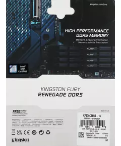 Купить Память Kingston Fury Beast Gaming 16Gb DDR5 7600MHz PC5-60800 CL38 DIMM 288-pin 1.45В single rank с радиатором RTL [KF576C38RS-16], изображение 5 в компании Зеон