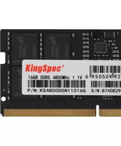 Купить Память KingSpec 16Gb DDR5 4800MHz PC5-38400 CL40 SO-DIMM 288-pin 1.1В single rank RTL [KS4800D5N11016G], изображение 3 в компании Зеон