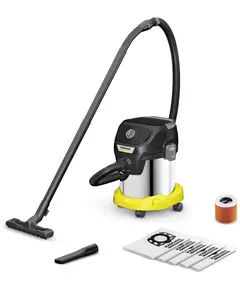 Купить Строительный пылесос Karcher KWD 3 S V-15/4/20 AE *EU 1000Вт (уборка: сухая/сбор воды/выдув) желтый [1.628-448.0] в компании Зеон