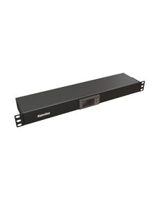 Купить Микропроцессорная контрольная панель Hyperline TMP-230V/2w-RAL9004 1U, для всех шкафов 19", подключение до двух устройств, датчик температуры, кабель питания, цвет черный в компании Зеон